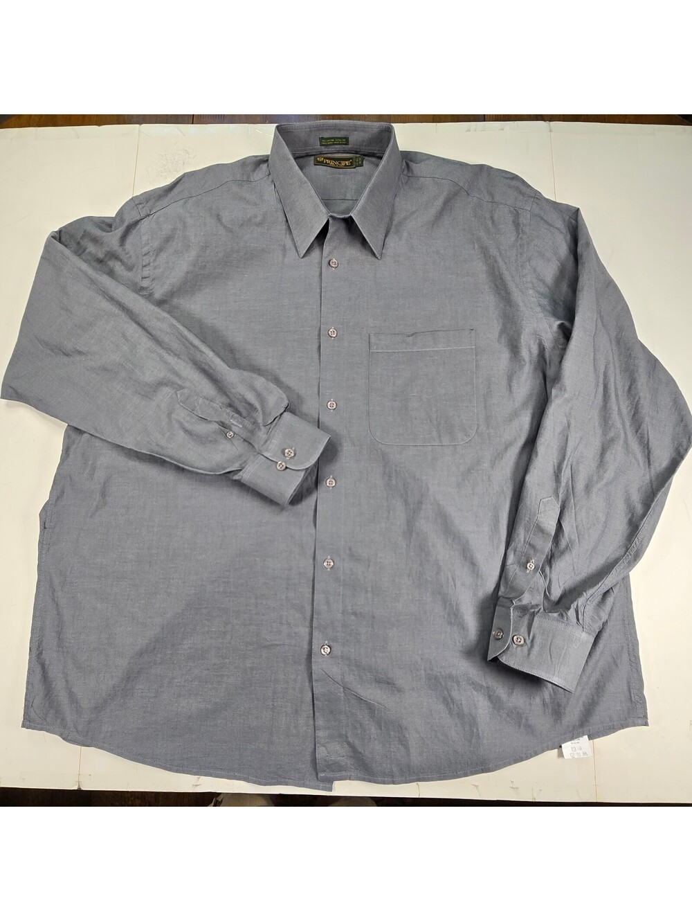 Principe gray cotton dress shirt 38 63 made in Italy